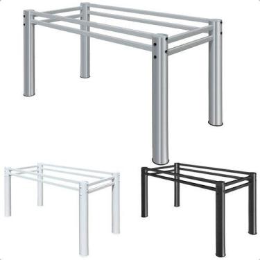 Imagem de Base Para Mesa De Jantar Pedra Granito Vidro Madeira 120x80 - Someway,