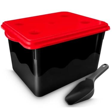 Imagem de Porta Ração Armazenador Pote Container Até 10 Kg Resistente + Pá Coletora MecBox(Vermelho)