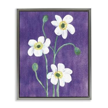 Imagem de Stupell Industries Trio de papoulas acrílicas com moldura cinza flutuante, arte de parede, design de Camila Juncos, 53 x 43 cm