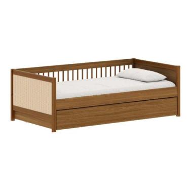 Imagem de Bicama Quater Linha Paglia Nogueira com Palhinha Natural e Cama Auxili