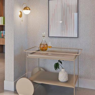 Imagem de Carrinho Bar Moderno para Bebidas Zion Recouro Cinza / Champagne