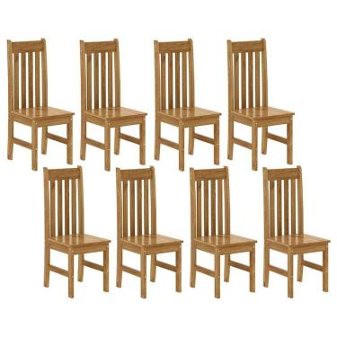 Imagem de Kit 8 Cadeiras em Madeira Maciça Bielefeld Espresso Móveis Nogueira