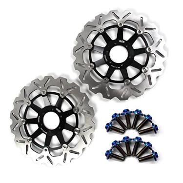 Imagem de Arashi Discos de freio dianteiro Rotores com parafusos de montagem para Honda CBR1100XX 1999-2007, CB1284 CB1300 2000-2003, acessórios de substituição de motocicleta preto