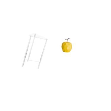 Imagem de Fenteer Mesa de Cabeceira Minimalista em Acrílico com Escultura de Frutas em Porcelana, Mesa de Cabeceira Moderna E Decoração Geométrica Colecionável para Sal