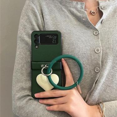 Imagem de Tiras vintage 3d amor coração caso com anel caso para samsung galaxy z flip4 z flip 3 4 5g z flip3 zflip5 capa, d, para samsung z flip 4