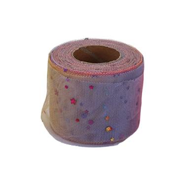 Imagem de Pssopp Rolo de Tule Decorativo, Fita de Tule de Lantejoulas de Poliéster, Tecido Artesanal Multiuso de 25 Jardas para Decorações de Festas, Fabricação de Vestidos (#3)