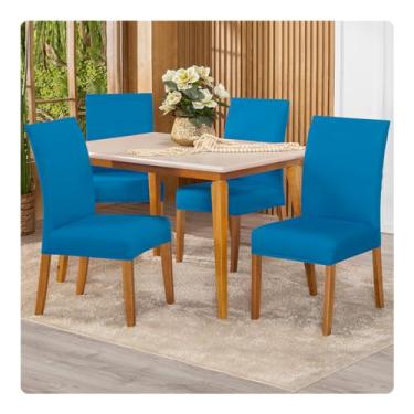 Imagem de Kit 4 Capas de Cadeira Malha Com Elástico (Turquesa)