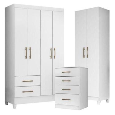 Imagem de Guarda Roupa Solteiro Chile Com Cômoda Ms913 E Armário Multiuso New ír