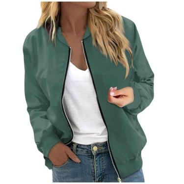 Imagem de Blusão COTECRAM Casual Fall 2024 Winter Zip Up Bomber Feminina
