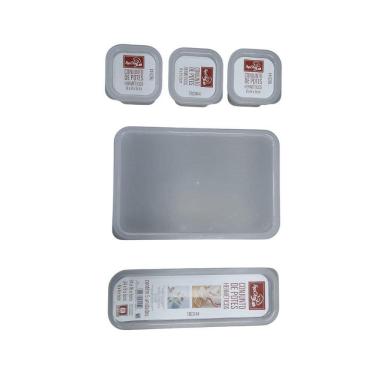 Imagem de Conjunto 5 Potes Herméticos De Plástico Com Tampa