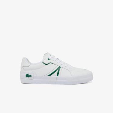 Imagem de Tênis Lacoste Masculino L004 de Couro, 38, Branco, Verde