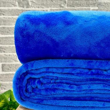 Imagem de Cobertor Casal Toque De Seda Flannel Liso Azul Royal
