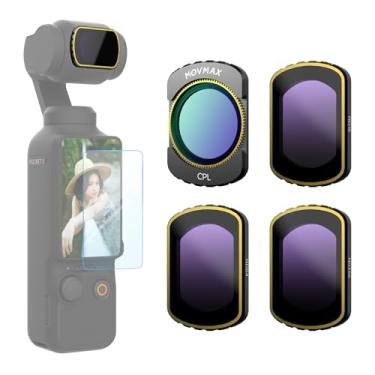 Imagem de Movmax Kit de filtros magnéticos ND e CPL para DJI Osmo Pocket 3 Creator Combo acessórios, CPL ND16 ND64 ND256 Filtros polarizadores de densidade neutra, vidro óptico HD, 1 protetor de tela adicional