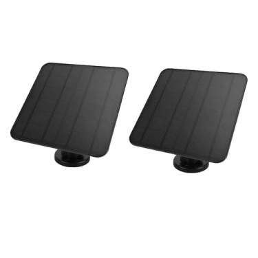 Imagem de FTVOGUE 2 PCS Painéis Solares de 12 W para Câmera de Segurança, Adaptador Micro USB e USB C Suporte Ajustável de 360 ​​graus Cabo de 9,8 Pés IP65 à Prova de água, Com Smart IC Protect
