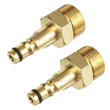 Imagem de Adaptador dourado M22 de 2 peças, adaptador de mangueira de lavadora de alta pressão, tubo de pressão, conector rápido, conversor para lavadora de pressão série K, peças de reposição e acessórios