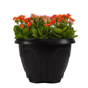 Imagem de Vaso De Planta Grande Floreira Decorativo 15,5l Gigante Plantar Flores Casa Varanda Entrada Jardim Preto Luxo