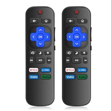 Imagem de (Pacote com 2) Controle remoto substituído apenas para TV Roku compatível com TCL Roku/para Hisense Roku/para Insignia Roku/para Smart TV Onn Roku (não para Roku Stick e Box)