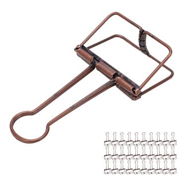 Imagem de POENVFPO Grampos de Fio 30 Peças Braçadeiras de Metal Oco de 2 Polegadas Com Forte Aderência para Organização de Bilhetes de Notas de Papel Escolar de Escritório (Bronze Roxo)