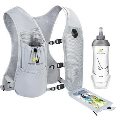 Imagem de N NEVO RHINO Colete de corrida com frasco macio de TPU de 350 ml, colete ajustável para água de corrida – bolso impermeável para telefone, mochila leve de hidratação para caminhadas, trilhas de
