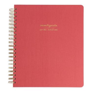 Imagem de momAgenda Agenda grande para o ano escolar 2024-2025, edição home office – Calendário de 12 meses com capa impermeável (julho de 2025 a agosto de 2026) (Raspberry)