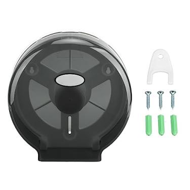 Imagem de Distribuidor de tecido de rolo único, rolo de papel higiênico enorme para barra de hotel, preto transparente