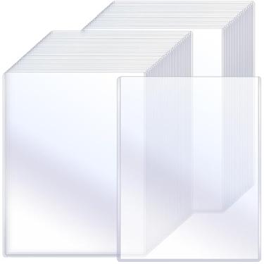 Imagem de Sherr 50 protetores rígidos para impressão servem em papel de pôster de 61 x 91 cm, protetores de página de plástico para pôster, suporte de folha transparente de PVC para exibir certificado de