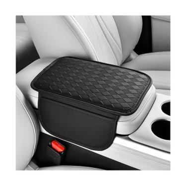 Imagem de Sandfren Capa de console central de carro, almofada de couro impermeável para assento de braço para veículo com 2 bolsas de armazenamento, protetor de console resistente a arranhões e desgaste