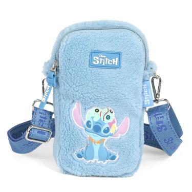 Imagem de Bolsa Stitch Transversal Disney Pelucia Azul Estampado
