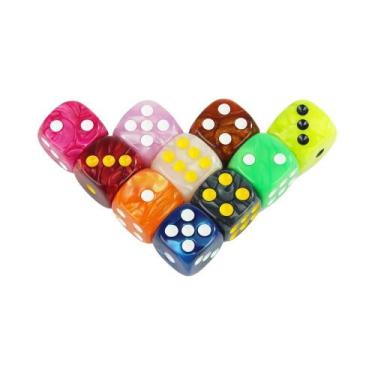 Imagem de Conjunto De Dados De Acrílico Redondo De 16MM Com 6 Lados Para Jogos D