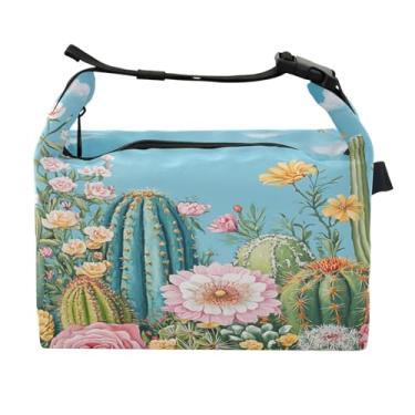 Imagem de STAYTOP Lancheira de flor de cacto do deserto com fivela de alça, lancheira isolada para meninos e meninas, lancheira térmica para trabalho escolar
