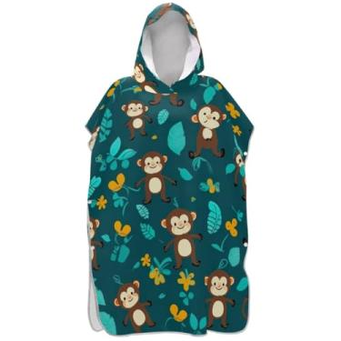 Imagem de Joisal Poncho de surfe para adultos trocador de roupa de praia com capuz toalha de banho leve macaco fofo unissex adulto poncho com capuz