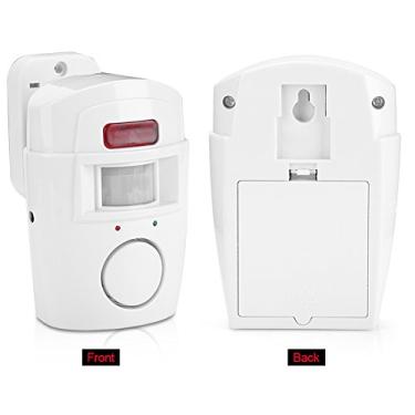 Imagem de GLOGLOW Outros Eletrodomésticos Alarme Com Sensores Infravermelhos Duplos, Sirene de 105dB, Dois Controles Remotos, Branco, 4,72x3,54x1,77 Polegadas, de Segurança Residencial PIR Detector de