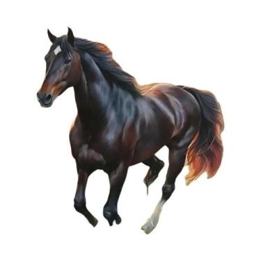 Imagem de Pintura Em Diamante 5D De Cavalo Ao Pôr Do Sol Com Strass DIY Bordado 