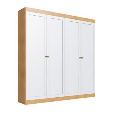 Imagem de Guarda-Roupa Casal Provençal 4 PT 2 GV Savana e Branco