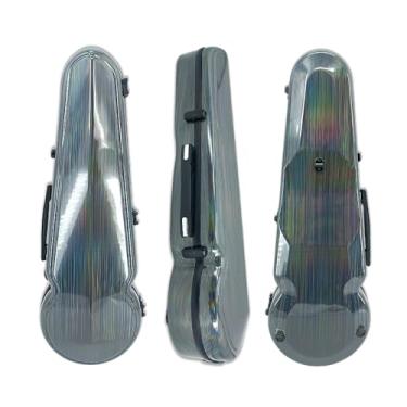 Imagem de Vetimobato Estojo ajustável para viola de 40,6 cm, caixa de 38-42 cm, fibra de carbono, rígida, 39,4 cm, 2 peças, suporte de laço, 2 alças traseiras, mochila rígida (colorida)