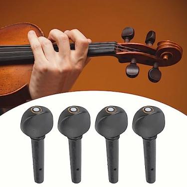 Imagem de Generic Cordas de Violino de ébano de Qualidade, Pinos de Ajuste de Eixo, Acessório Durável para Substituição e Manutenção, para Tocador de Violino (Estacas de 1/4, ébano com olhos de peixe,)