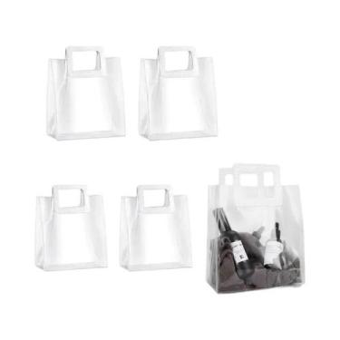 Imagem de Sacolas De PVC Para Doces De Festa De Casamento Com Alça, Pacote Com 5
