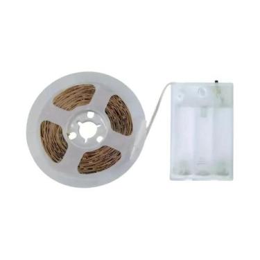 Imagem de Fita De LED Flexível Branca Quente Alimentada Por Bateria 3AA SMD2835 