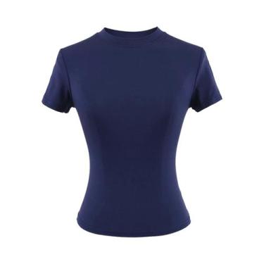 Imagem de Camiseta Casual Feminina Slim Fit De Manga Curta, Tendência Da Moda, T