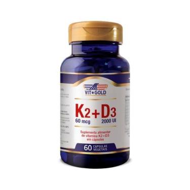 Imagem de Vitaminas K2 + D3 - 60 Cápsulas - VitGold-Unissex