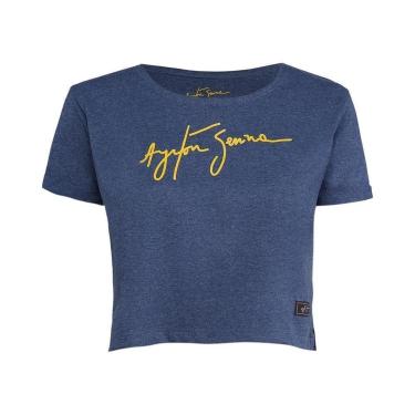 Imagem de Camiseta Cropped Feminina Assinatura Ayrton Senna-Feminino
