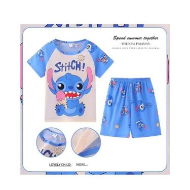 Imagem de Conjunto de Pijama Infantil de Verão - Winnie, Stitch e Desenhos Anima
