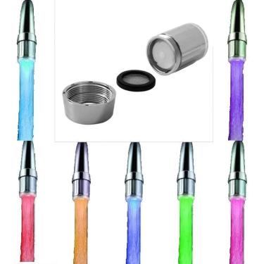 Imagem de 2X Aerador Bico Luminoso Led Rgb 7 Cores Para Torneira Água