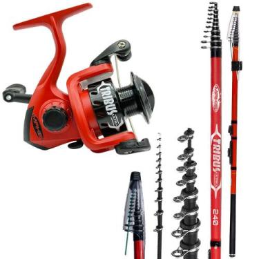 Imagem de Vara Telescópica Ultra Light Molinete Drag 3kg Kit Tribus, 2,40mts