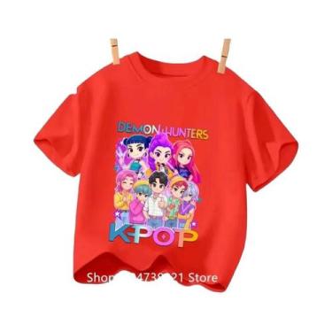 Imagem de Camiseta De Manga Curta Para Meninas Kpop Demon Hunter HuntrX Com Esta