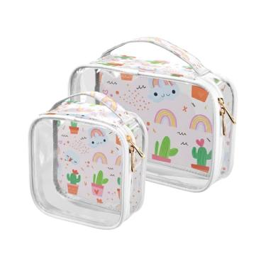 Imagem de xigua Linda bolsa de maquiagem de cactos para mulheres, bolsa de cosméticos de viagem, bolsa de higiene portátil à prova d'água para viagens, férias, organização de banheiro