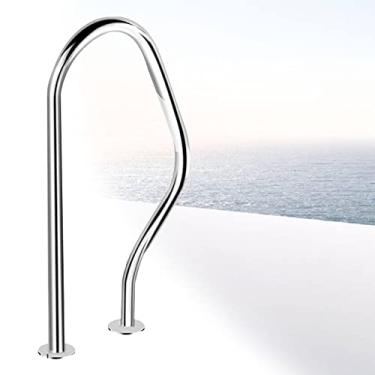 Imagem de 1 corrimão de piscina de aço inoxidável 304 corrimão de entrada de piscina de segurança com acessórios de montagem completos trilhos de escada de piscina