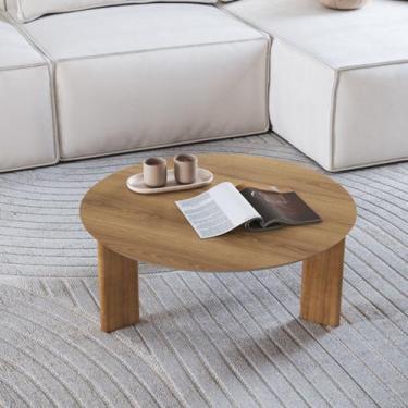 Imagem de Mesa de Centro Orgânica 80cm Chanfrada Pé Madeira 28018 Artesano, Hano