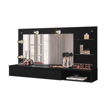 Imagem de Penteadeira Camarim Suspenso c/Espel 1Gav 135 Preto-D'Rossi