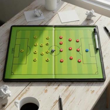 Imagem de Quadro Tático Futebol Com Estojo Zíper E Ímãs Completo - Smartway
